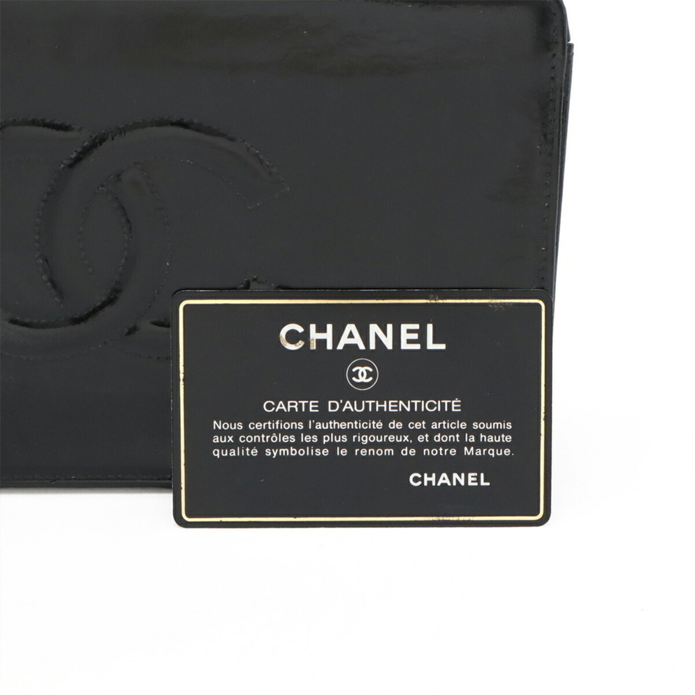 CHANEL Black Leather Logo Clutch Bag - Picture 9 of 9